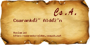 Csarankó Aldán névjegykártya